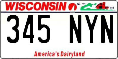 WI license plate 345NYN