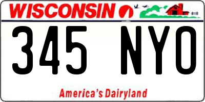 WI license plate 345NYO
