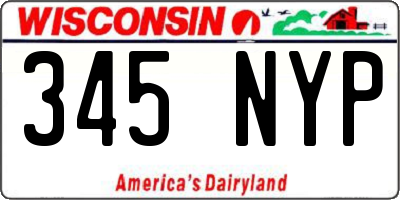 WI license plate 345NYP