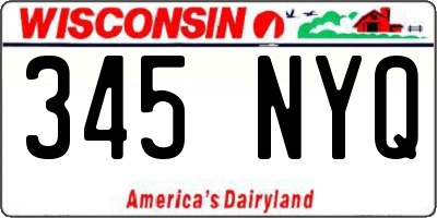 WI license plate 345NYQ