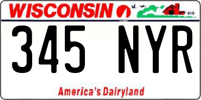 WI license plate 345NYR