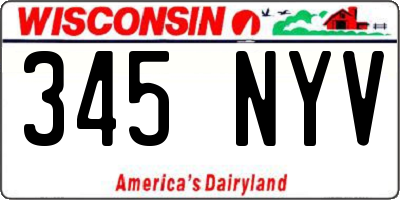 WI license plate 345NYV