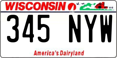WI license plate 345NYW
