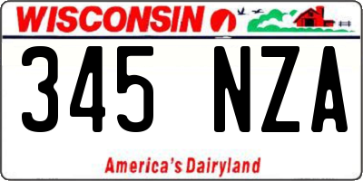 WI license plate 345NZA