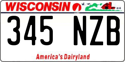 WI license plate 345NZB