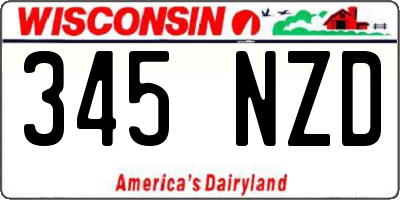 WI license plate 345NZD