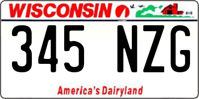 WI license plate 345NZG