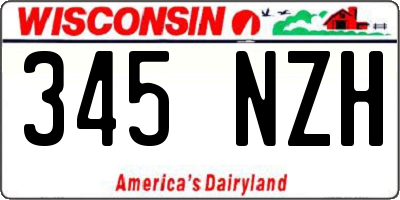 WI license plate 345NZH