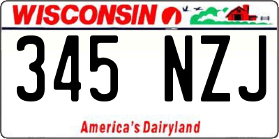 WI license plate 345NZJ