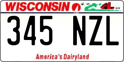 WI license plate 345NZL