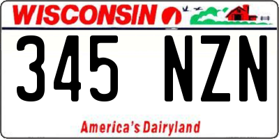 WI license plate 345NZN