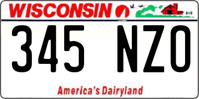 WI license plate 345NZO