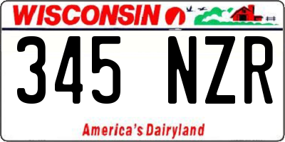 WI license plate 345NZR