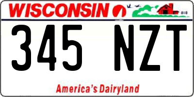 WI license plate 345NZT