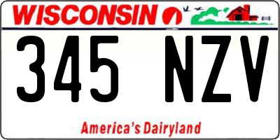 WI license plate 345NZV