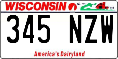 WI license plate 345NZW