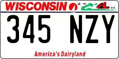 WI license plate 345NZY