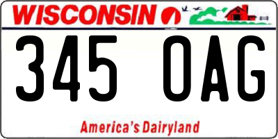 WI license plate 345OAG