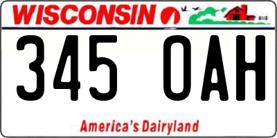 WI license plate 345OAH