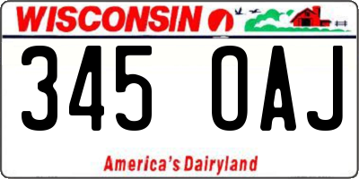WI license plate 345OAJ
