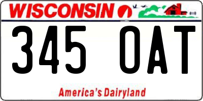 WI license plate 345OAT