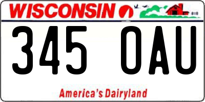 WI license plate 345OAU