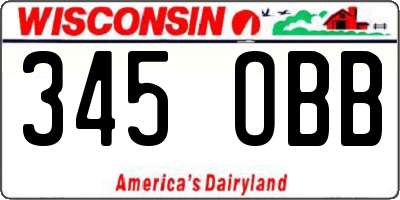 WI license plate 345OBB
