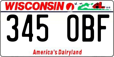 WI license plate 345OBF