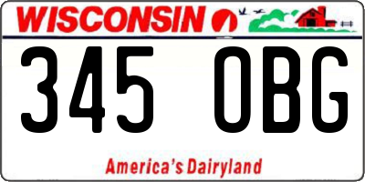 WI license plate 345OBG