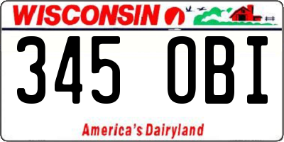 WI license plate 345OBI