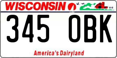 WI license plate 345OBK