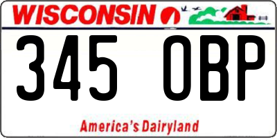 WI license plate 345OBP