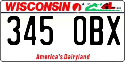 WI license plate 345OBX