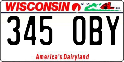 WI license plate 345OBY