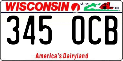 WI license plate 345OCB