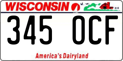 WI license plate 345OCF