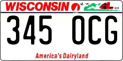 WI license plate 345OCG