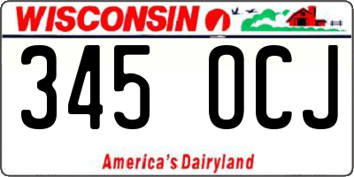 WI license plate 345OCJ