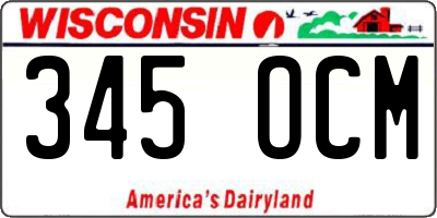 WI license plate 345OCM