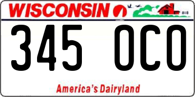 WI license plate 345OCO
