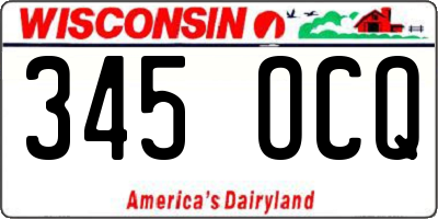 WI license plate 345OCQ