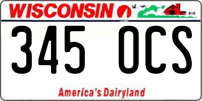 WI license plate 345OCS