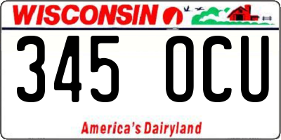 WI license plate 345OCU