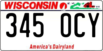 WI license plate 345OCY