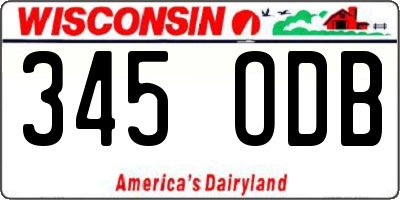 WI license plate 345ODB