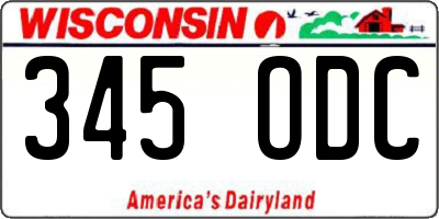 WI license plate 345ODC
