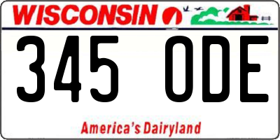 WI license plate 345ODE