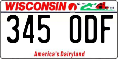 WI license plate 345ODF