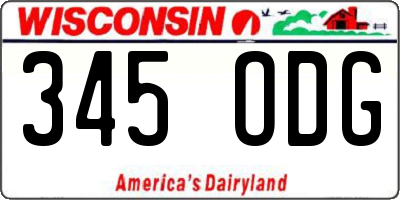 WI license plate 345ODG