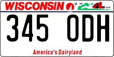 WI license plate 345ODH